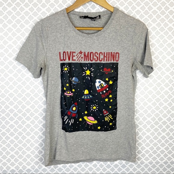 Love Moschino Tops - EUC Love Moschino Space Printed Short Sleeve Tee